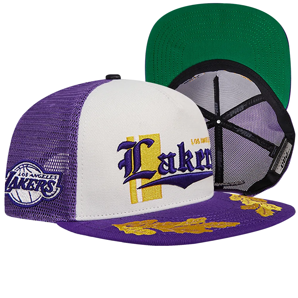 LOS ANGELES LAKERS VISOR ELITE CLASSIC TRUCKER (EGGSHELL/ PURPLE)