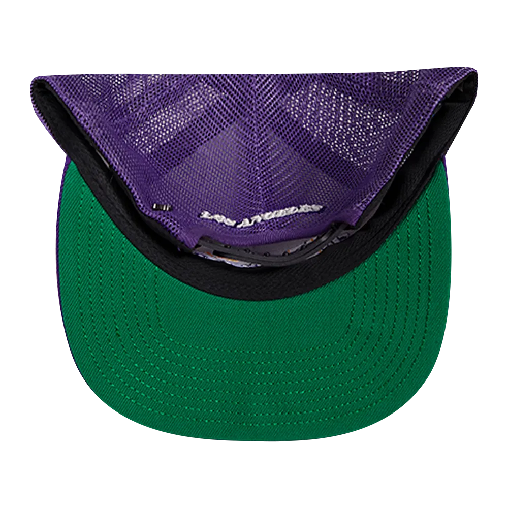 LOS ANGELES LAKERS VISOR ELITE CLASSIC TRUCKER (EGGSHELL/ PURPLE)