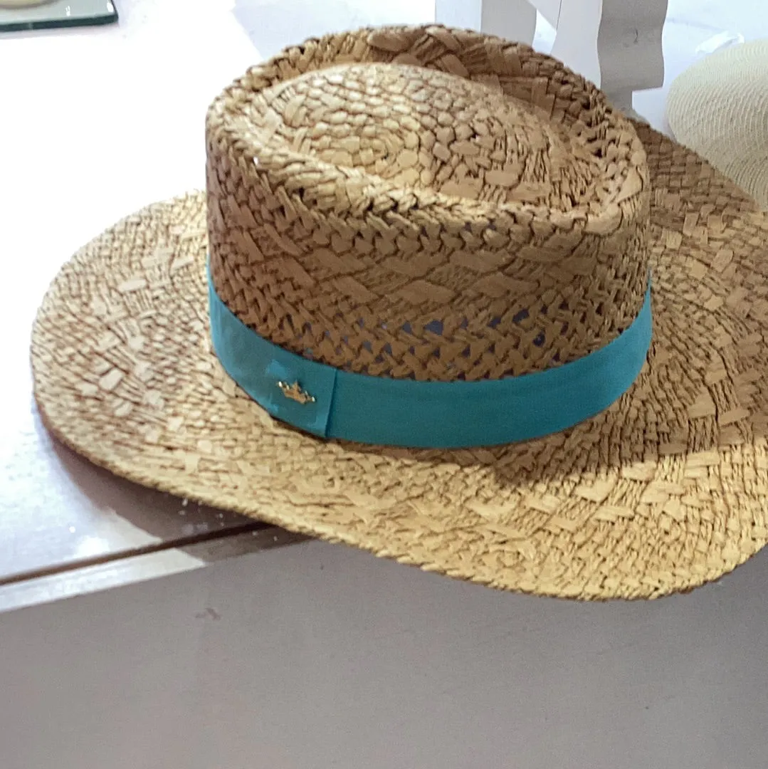 Michelle's Marina Sun Hat in Camel and Blue