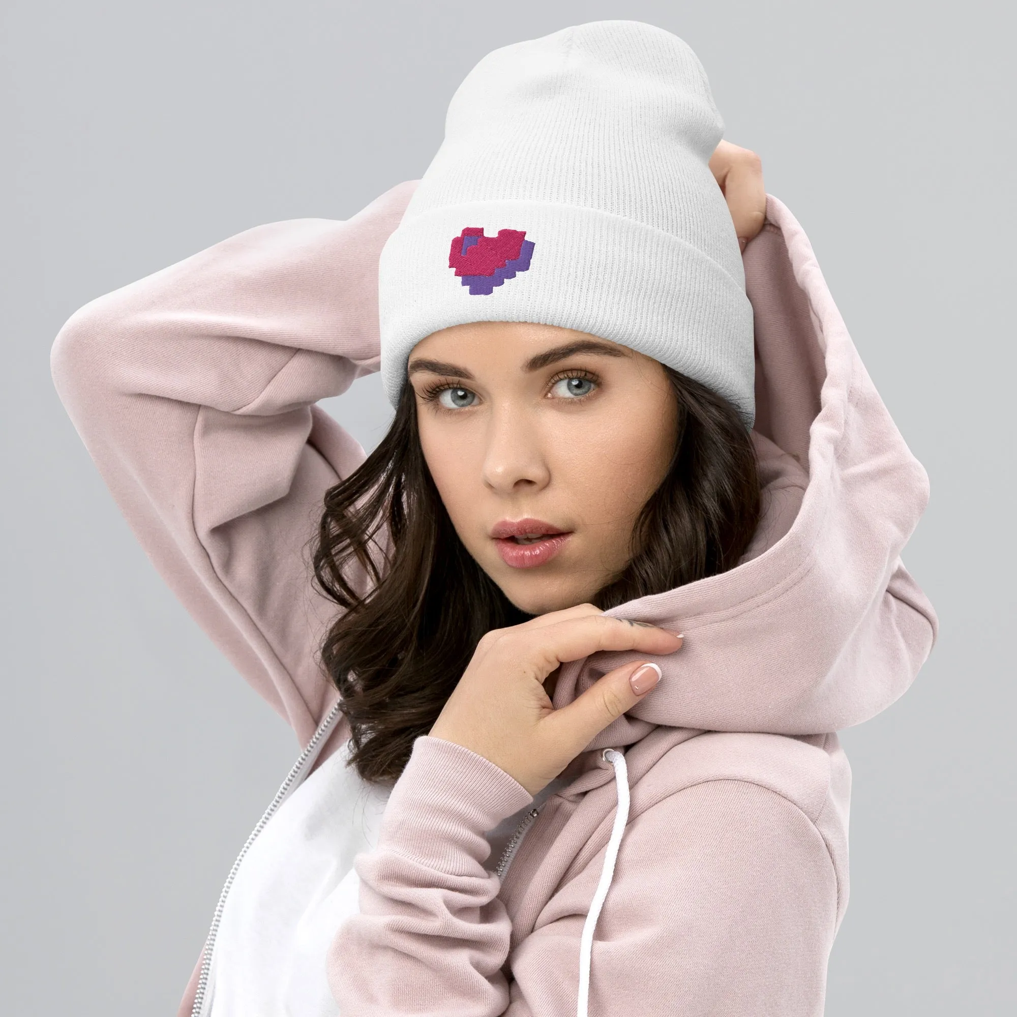 Minecraft Heart Cuffed Beanie