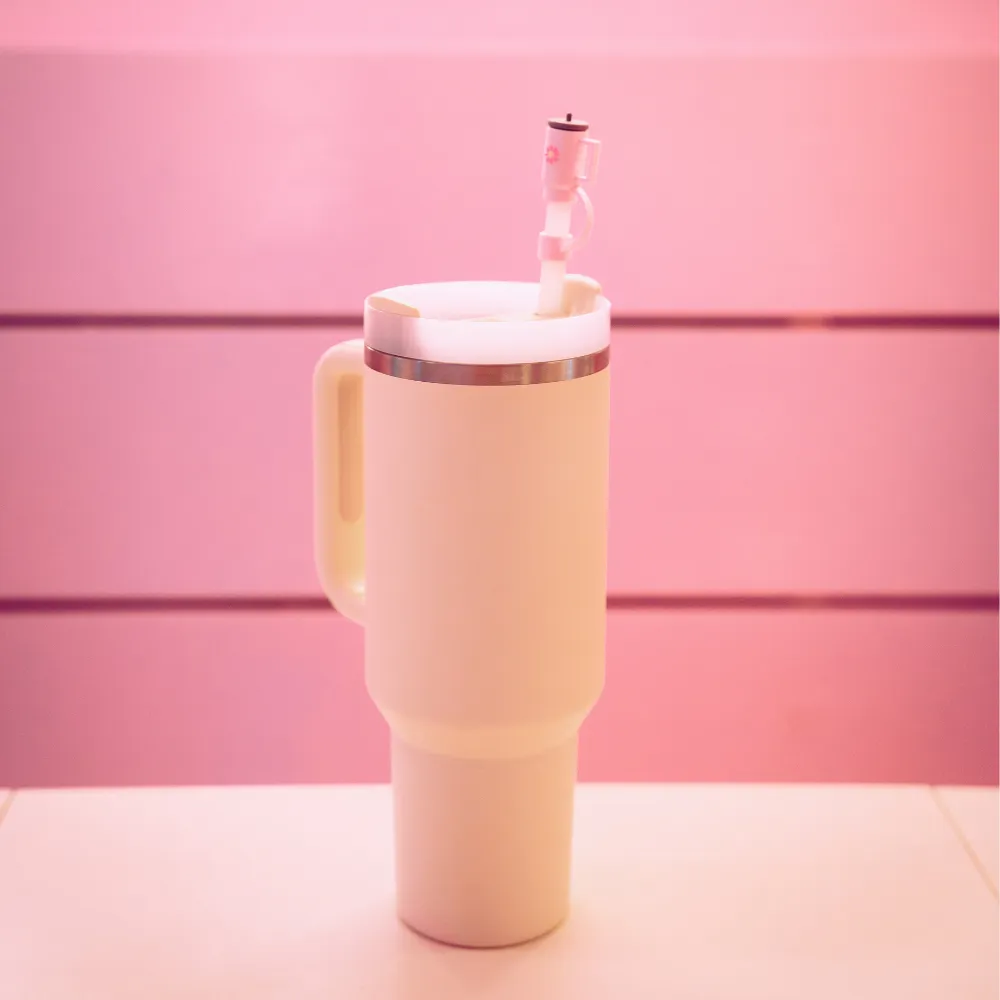 Mini Pink Tumbler Straw Cover