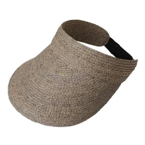 Natural Straw Peak Raffia Hat - Grey