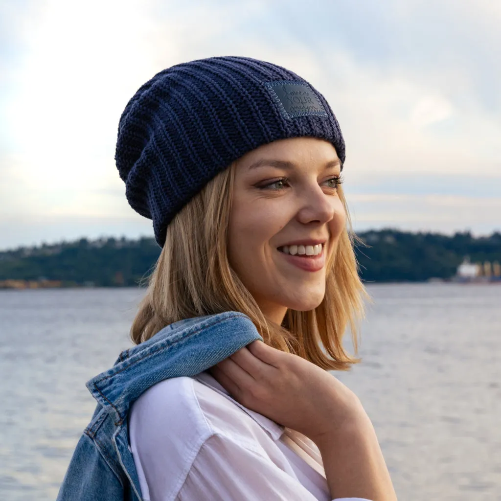 Navy Monochrome Beanie