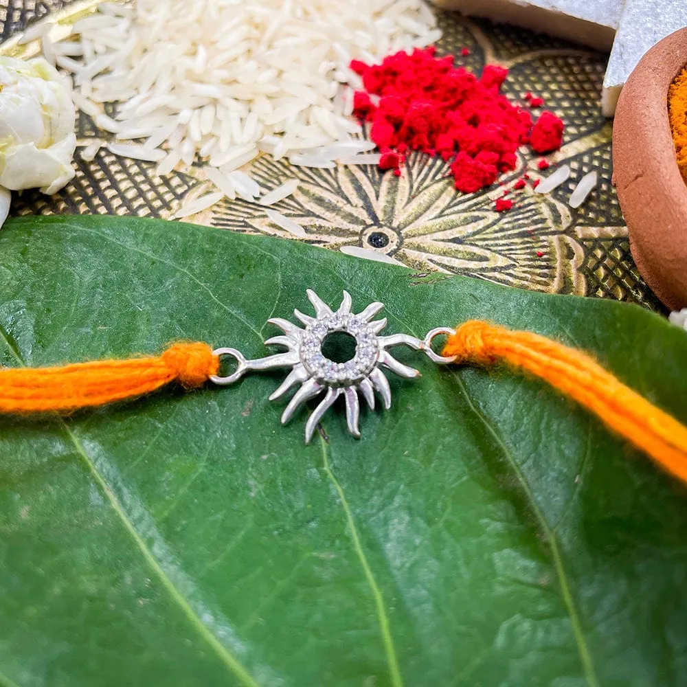 Pure Silver Sun Rakhi