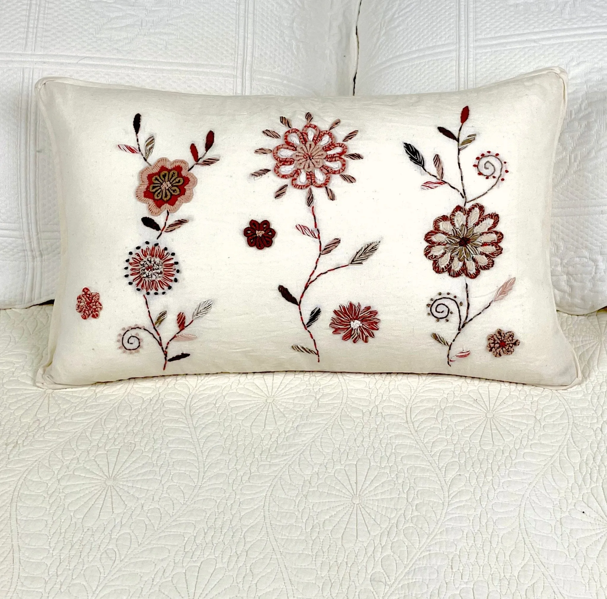 Straw Floral Pillow Covers