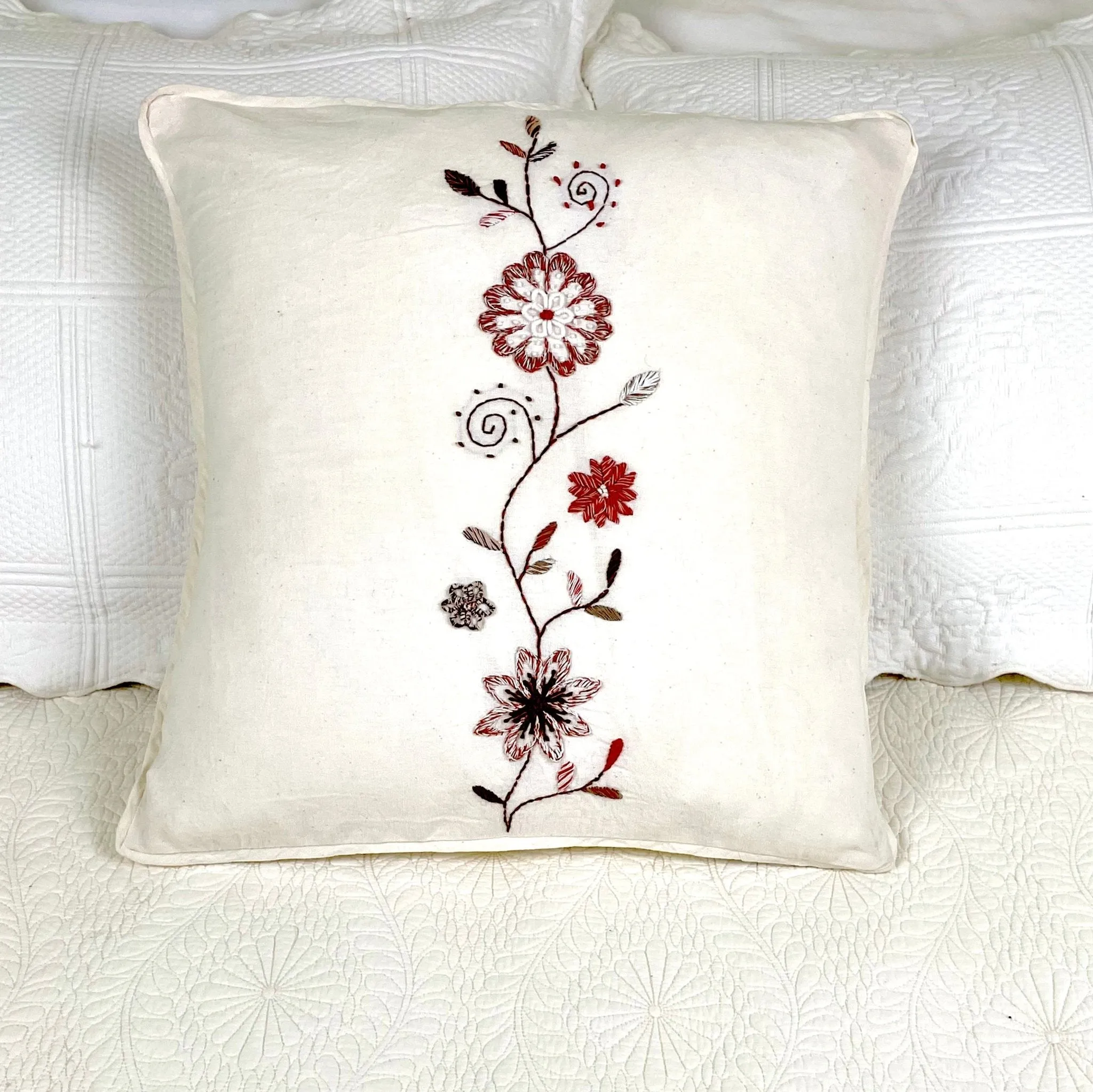 Straw Floral Pillow Covers