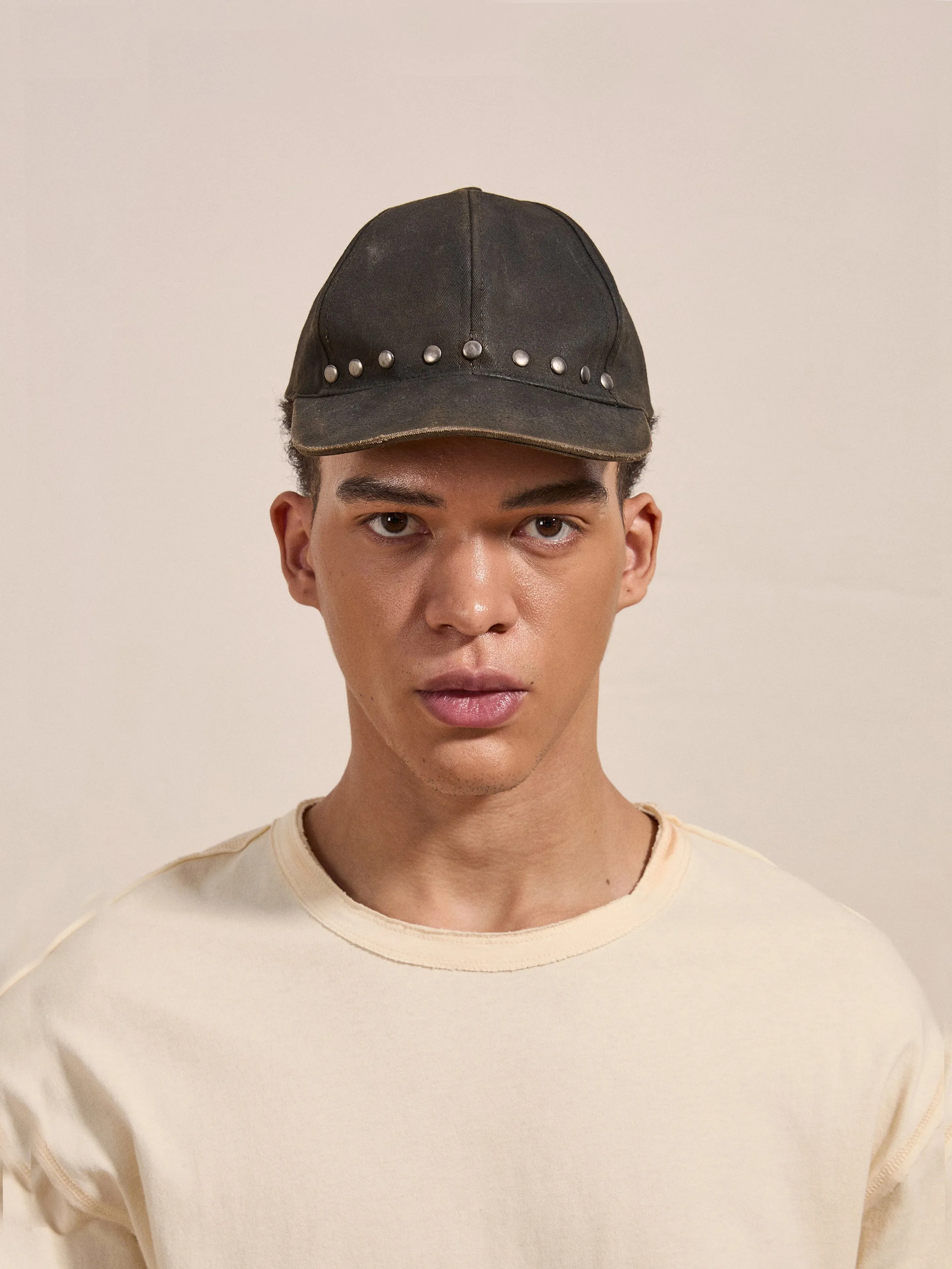 Waxed Charcoal Studded Cap